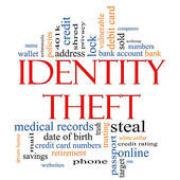 Word cloud related to identity theft.